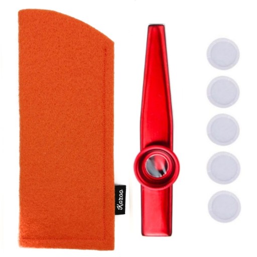 Červené POUZDRA KAZOO Oranžové + MEMBRÁNA - Ideálne pre hudobníkov