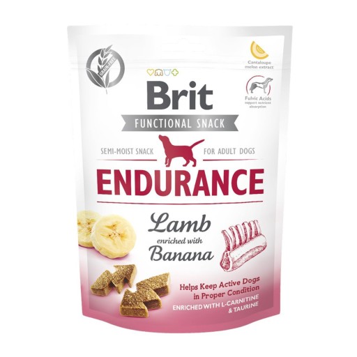 BRIT ENDURANCE funkčná pochúťka pre psov Jahňacie mäso s banánmi 150g