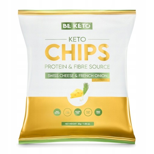 BeKeto Chips Švajčiarsky syr a francúzska cibuľa