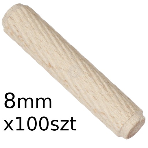 Drevená nábytková hmoždinka 8mm 100 ks