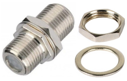 Konektor 2x Zásuvka F BARREL + Matica + Podložka