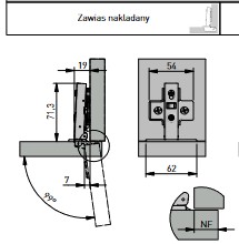 Nábytkový záves GTV, tiché zatváranie, 2 KS