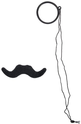 MILORD SET MONOKLEL S MUSTACHE BLACK NARODENINOVÁ KARNEVALOVÁ PÁRTY