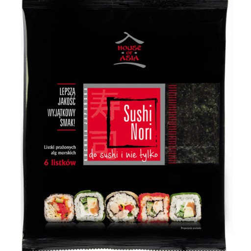Morská riasa Nori na sushi, listy morskej riasy, 6 ks.