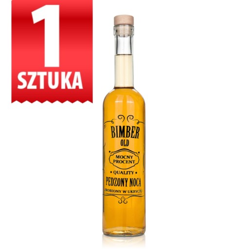 SKLENENÁ FĽAŠA FUTURA 500 ML NOČNÁ ÚDENÁ OPICA S ŠTÍTOKKOM S KORKOVOU TLAČOU