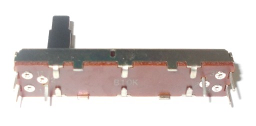 POTENCIOMETER POSUZOVÝ 2x B10k 10k STEREO