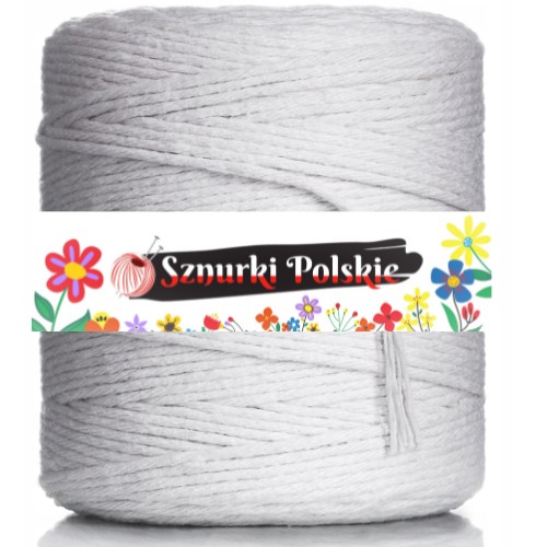 MAKRÁMOVÁ STRUNKA, 100% PRÍRODNÁ, Krútená, EKO BAVLNA, 300m, 2mm