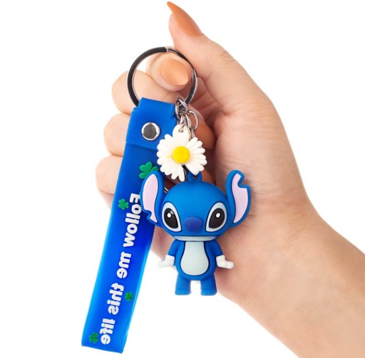 Medvedík kľúčenka na kľúče od tašky Stitch sedmokráska medvedík modrý Medvedík Kabelky