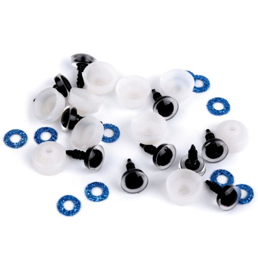 GLITTER DARK BLUE MASCOT EYES 10 mm