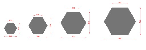 Hladký akustický panel HONEYCOMB šesťhran SAMOLEPIACI 10/5cm šedý