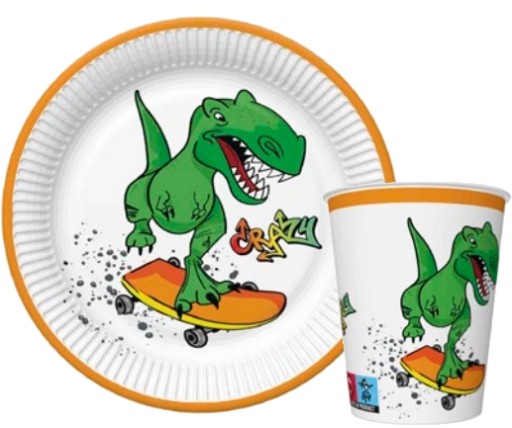 Súprava PAPIEROVÉ TANIERE + HRNÍČKOVÉ DINOSAURY