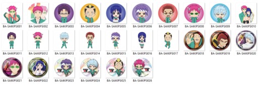 Saiki Kusuo no PSI Nan Anime Pins na výber
