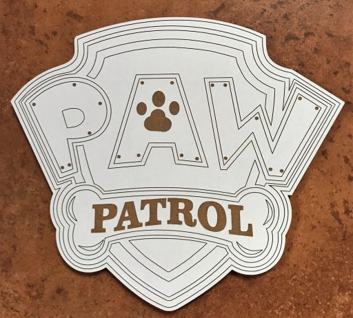 Drevená plaketa Paw Patrol s gravírovanou vlajkou