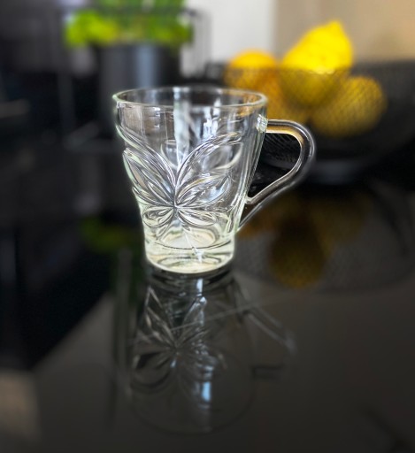 6x SKLENENÝ hrnček ČAJ KUŽÍKOVÝ KVET 280ML