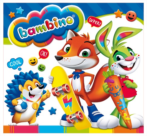 BAMBINO plastelína štvorcová, 18 farieb + podložka