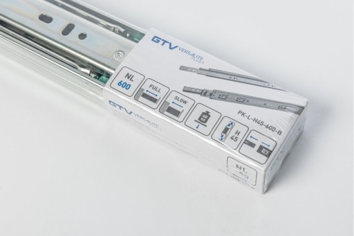 GTV VERSALITE PLUS+ guličkové vedenie pre zásuvky 250 mm, tiché zatváranie, 40 kg