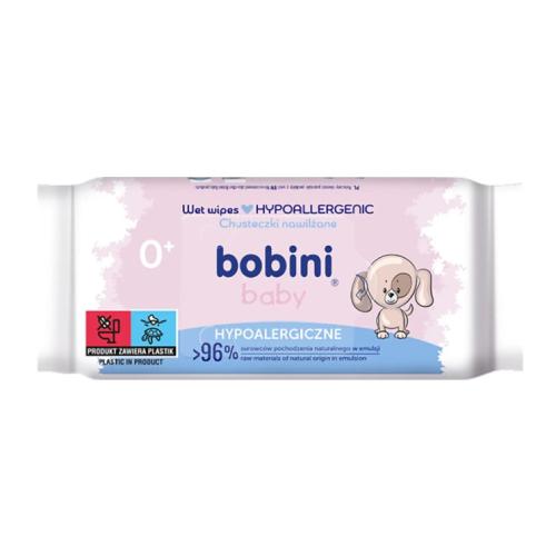 BOBINI BABY Hypoalergénne vlhčené obrúsky na citlivú pokožku, 60 kusov