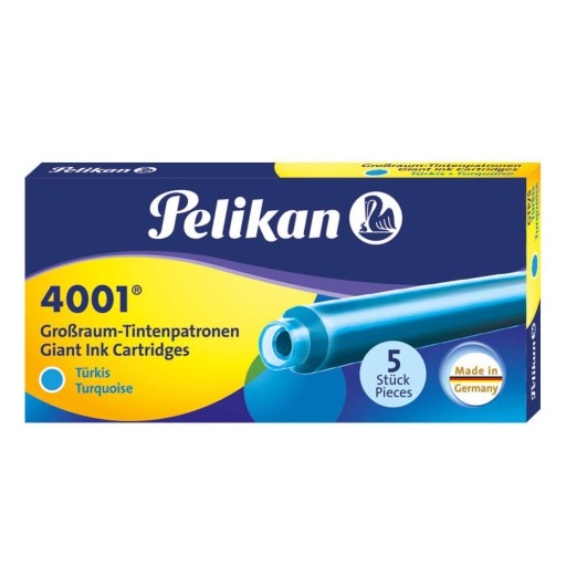 Dlhé tyrkysové náplne, 5 ks pero Pelikan