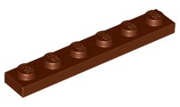 LEGO 3666 TANIER 1x6 hnedá NOVINKA (18g) 16 ks.