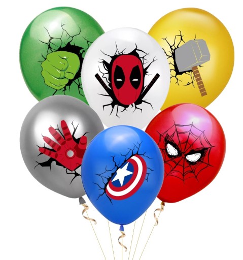 LATEXOVÝ BALÓN SUPERHRDINOVÉ HÉLIUM NA NARODENINOVÝ PLES 6 KS