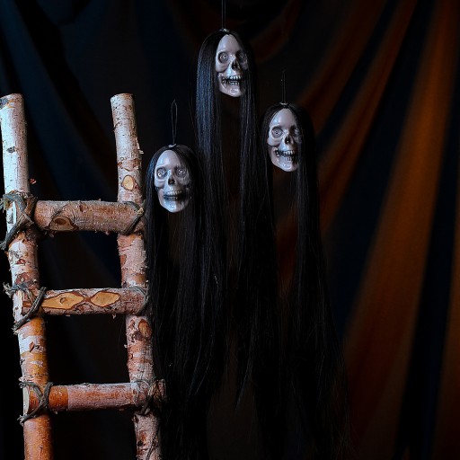 ZAVISIACA SVIETIACA HLAVA LEBKA LED DEKORCIA DO VLASOV HALLOWEENSKA OZNAKA 50cm