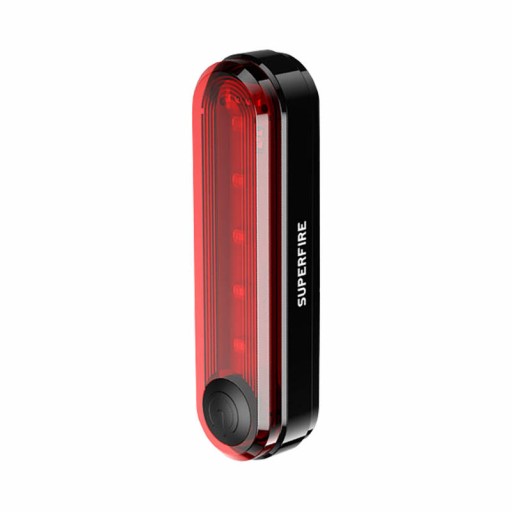 SUPERFIRE ZADNÁ BICYKLE LAMPA LED USB 230MAH ODOLNÉ 4 REŽIMY
