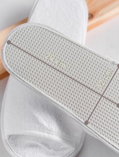 Hotelové papuče SPA FROTTE, JEDNORAZOVÉ, OTVORENÉ, 29 cm, BIELE - 1 PÁR