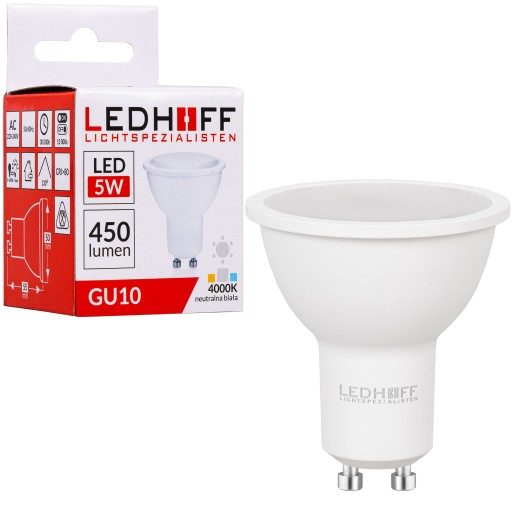 LED žiarovka GU10 5W = 45W 450lm 4000K NATURAL