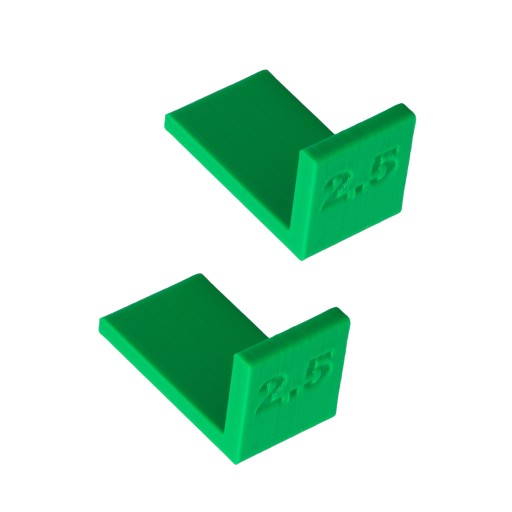 4 x Dištančné podložky na nastavenie čiel skriniek, 2,5 mm, 2 hrúbky