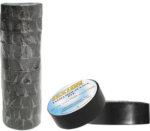 PVC izolačná páska, sada 10 kusov, čierna, 19x10m