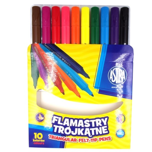 Trojuholníkové značkovače Astra 10 Color Jumbo