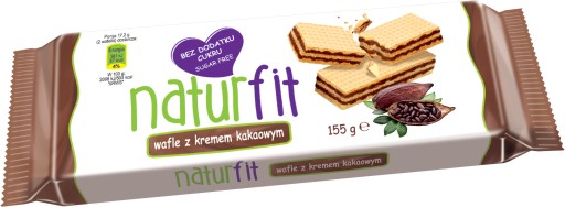 NaturFit Wafle s kakaovou príchuťou bez cukru 155 g