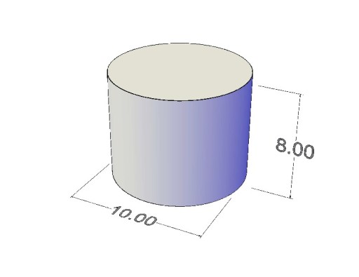 Cylindrický neodymový magnet MW 10x8 N38