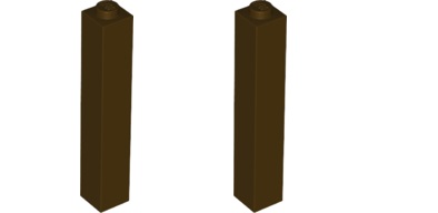 LEGO Beam 1x5 x1 tmavohnedá 2453b - 2 ks