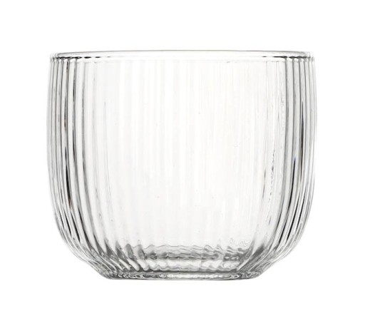 TEPLOTNE ODOLNÝ ryhovaný hrnček bez ucha JUSTINE GLASS na horúce 250 ml