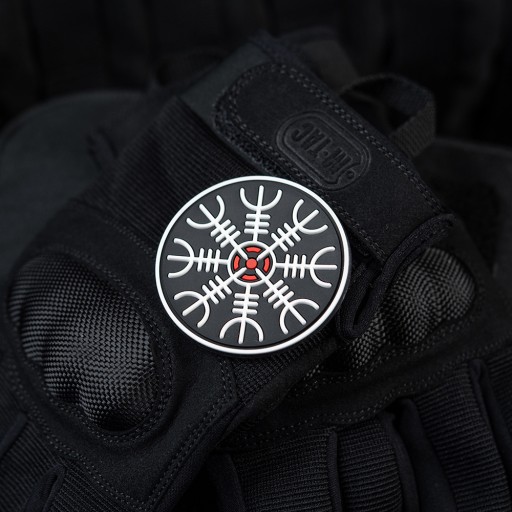 3D náplasťová prilba Terror Aegishjalmur M-Tac Emblém PVC na suchý zips čierna/biela