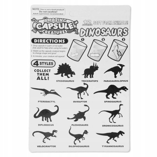 DINOSAURS Kapsule rastúce vo vode Magická špongia
