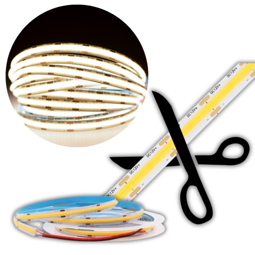 COB LED PÁS 480/m 4000K Neutrál 24V DC 11W/m 1m SUPER SILNÝ NEON 8MM