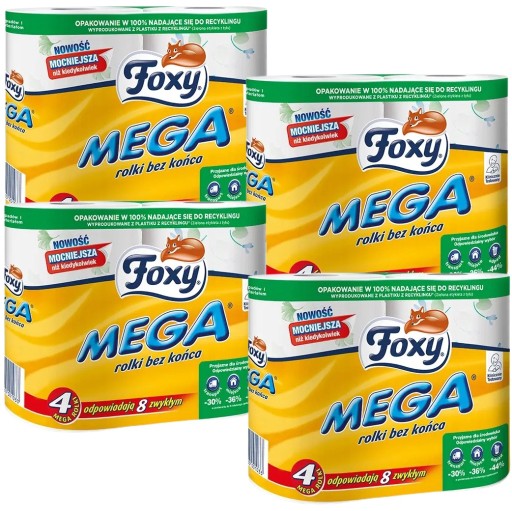 Toaletný papier Foxy Mega 4 rolky - XXL