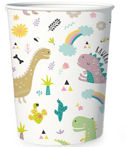 PAPIEROVÉ ŠÁLKY Dinosaury 220 ml 6 ks.