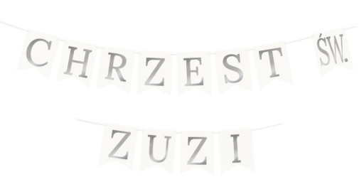 FLAGING Banner Garland Strieborné PÍSMENO M 15x21cm