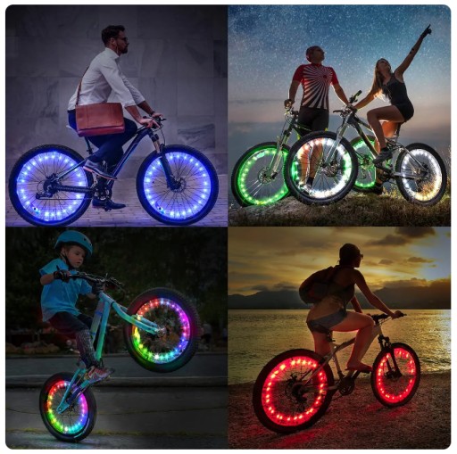 LED SPOKOVÉ SVETLO BICYKLE NEÓNOVÉ OSVETLENIE BICYKLA MULTICOLOR