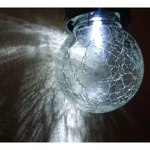 SLNEČNÁ ZÁHRADNÁ LAMPA Sklenená guľová závesná 5 cm LAMPOVÁ ZÁSADNÁ LAMPA