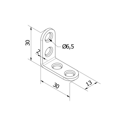4x Support Connector 30x30 nábytkový uholník pre šatníkovú policu, dosky