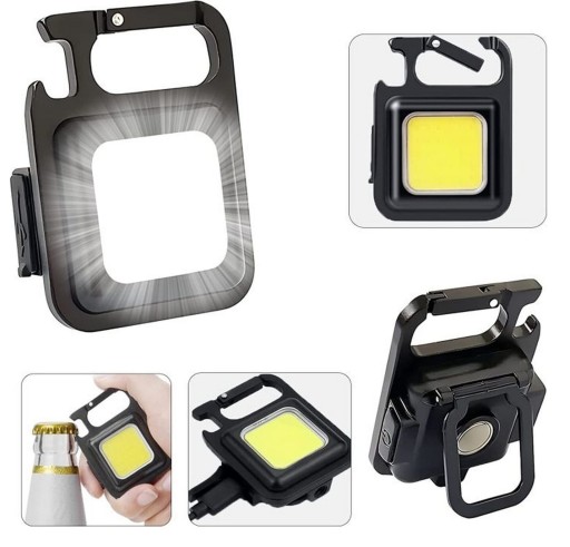 MINI baterka COB LED LAMPA USB VRECKOVÝ OTVÁRAČ KĽÚČENSTVA MAGNETOVÁ NOŽKA