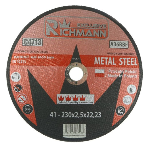 KOVOVÉ REZNÉ KOTOUČE 230 x 2,5mm RICHMANN
