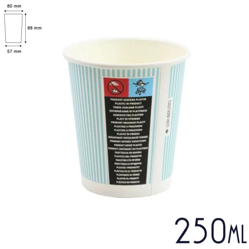 Papierové šálky na kávu 250 ml - PASTELOVÉ šálky na čaj 100 ks