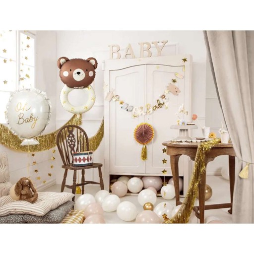 OH BABY baby shower fóliový balón z bieleho zlata