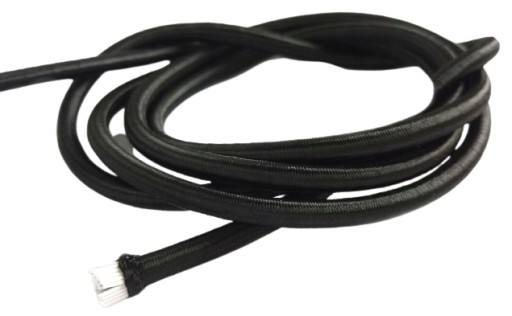 Zapletaná okrúhla gumička, 5 mm, zapletená gumička, ČIERNA gumová šnúrka