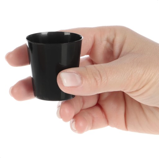OPAKOVATEĽNÉ PLASTOVÉ POHÁRE 20 ks 30ml POHÁRKY NA PÁNKY VODKY, ČIERNA